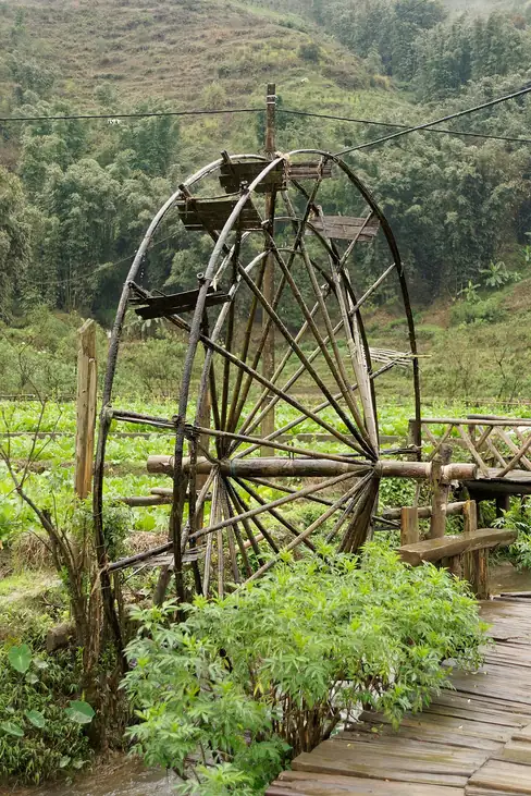 Guồng nước trong bản Cát Cát, Sa Pa