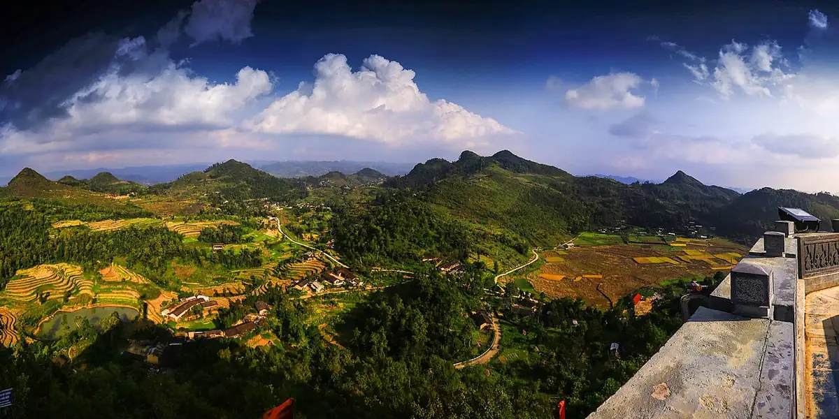 Toàn cảnh vùng Lũng Cú nhìn từ trên cao, Hà Giang