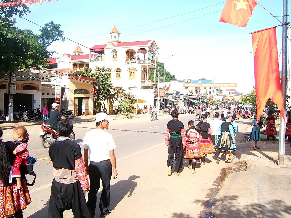 Phố trung tâm Mộc Châu, tỉnh Sơn La